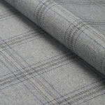 Schumacher 82342 Blackburn Merino Plaid Grey fabric swatch