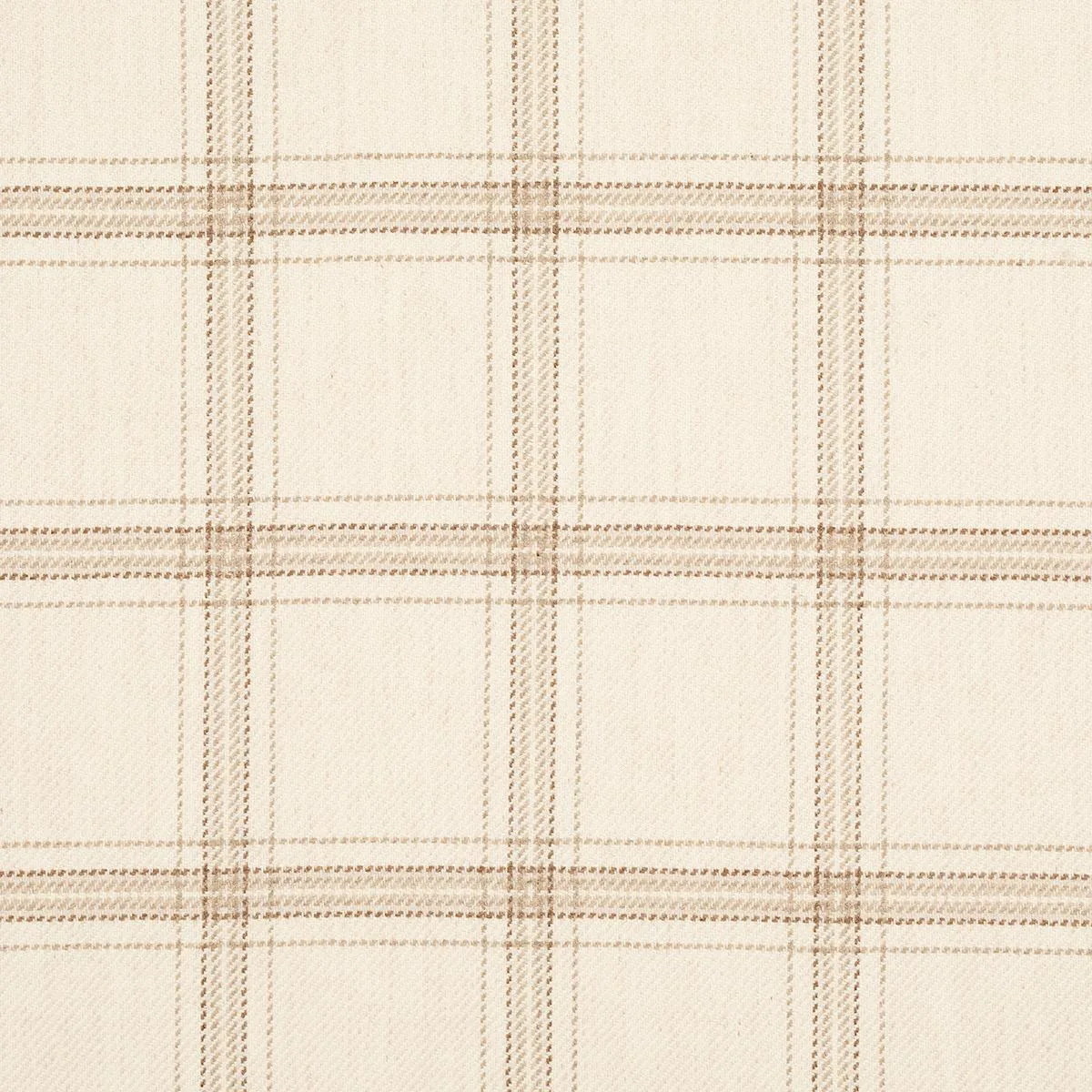 Schumacher 82340 Blackburn Merino Plaid Ivory fabric swatch