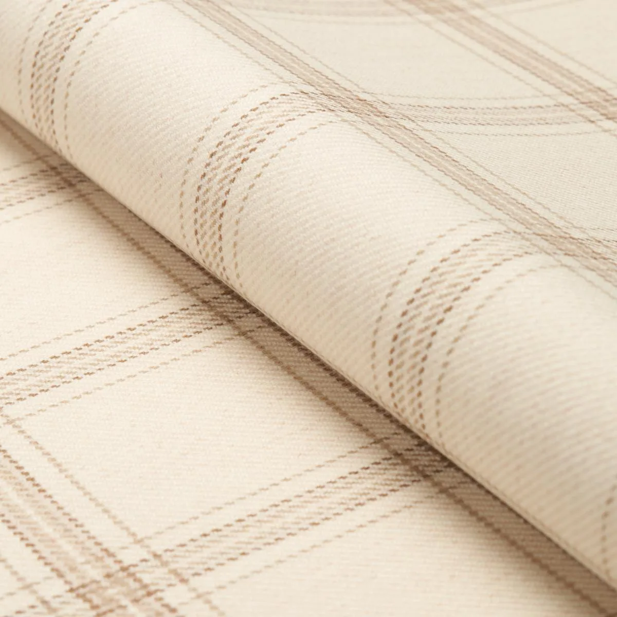 Schumacher 82340 Blackburn Merino Plaid Ivory fabric swatch