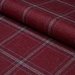 Schumacher 82344 Blackburn Merino Plaid Redwood fabric swatch