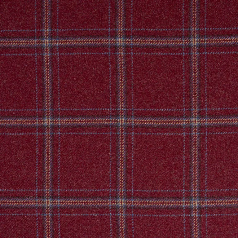 Schumacher 82344 Blackburn Merino Plaid Redwood fabric swatch