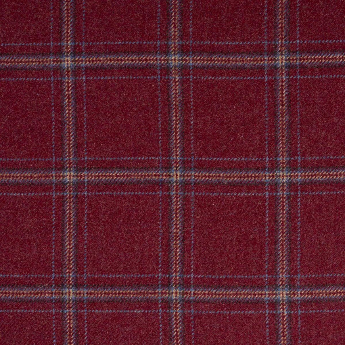 Schumacher 82344 Blackburn Merino Plaid Redwood fabric swatch