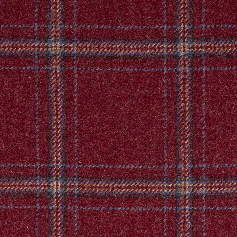Schumacher 82344 Blackburn Merino Plaid Redwood fabric swatch