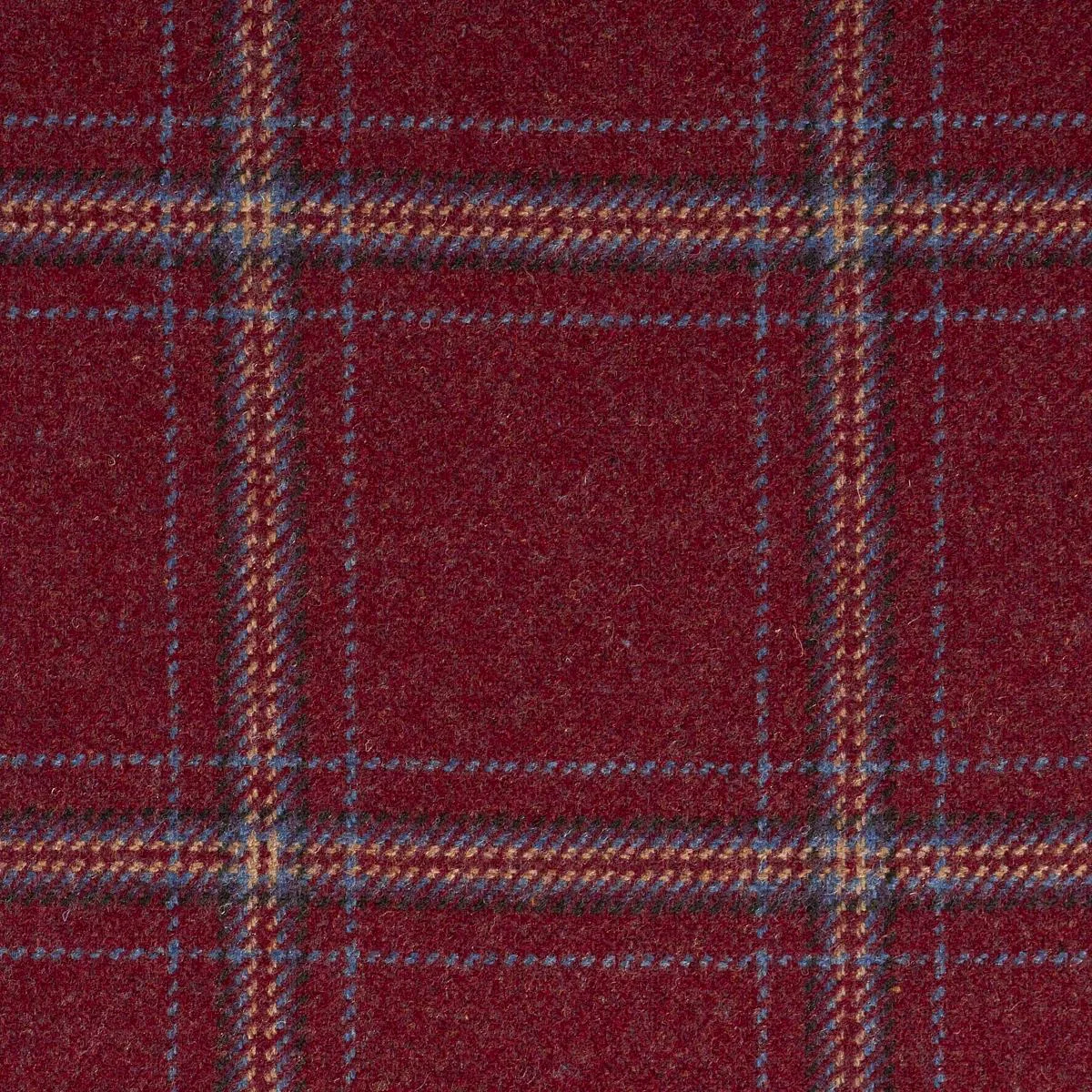 Schumacher 82344 Blackburn Merino Plaid Redwood fabric swatch