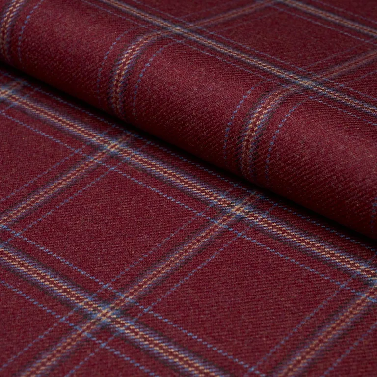 Schumacher 82344 Blackburn Merino Plaid Redwood fabric swatch