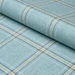 Schumacher 82347 Blackburn Merino Plaid Robin's Egg fabric swatch