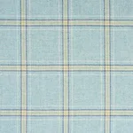 Schumacher 82347 Blackburn Merino Plaid Robin's Egg fabric swatch