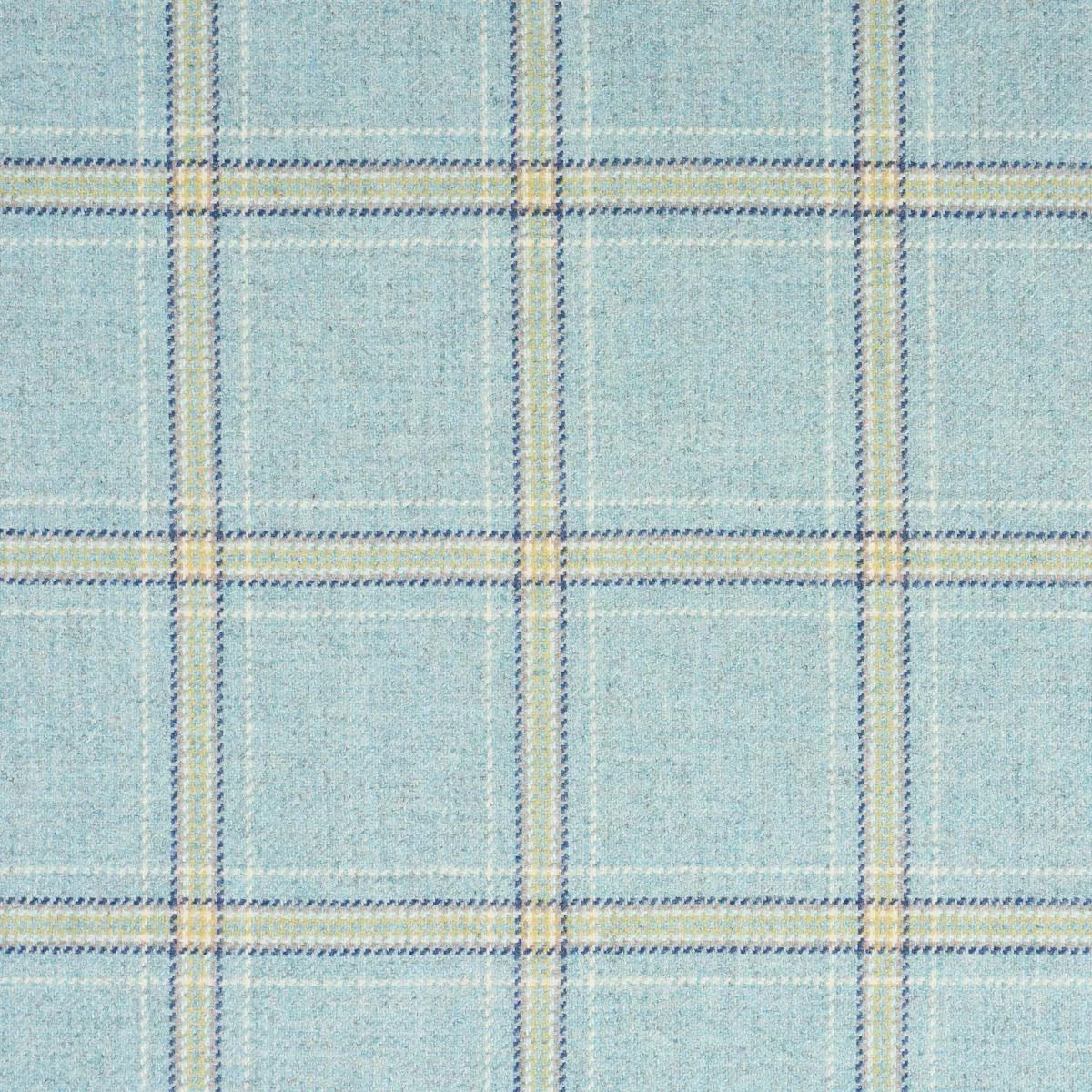 Schumacher 82347 Blackburn Merino Plaid Robin's Egg fabric swatch