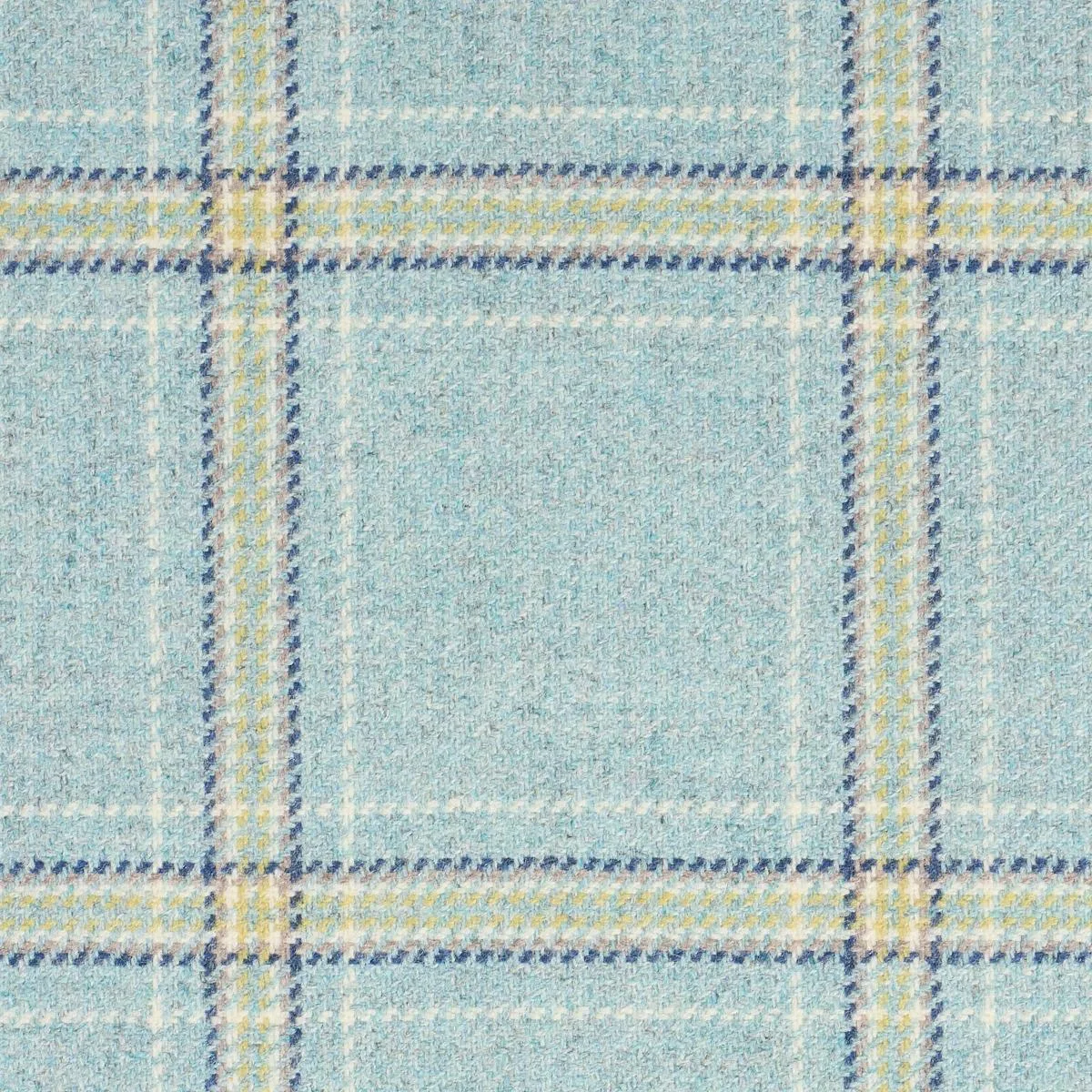 Schumacher 82347 Blackburn Merino Plaid Robin's Egg fabric swatch