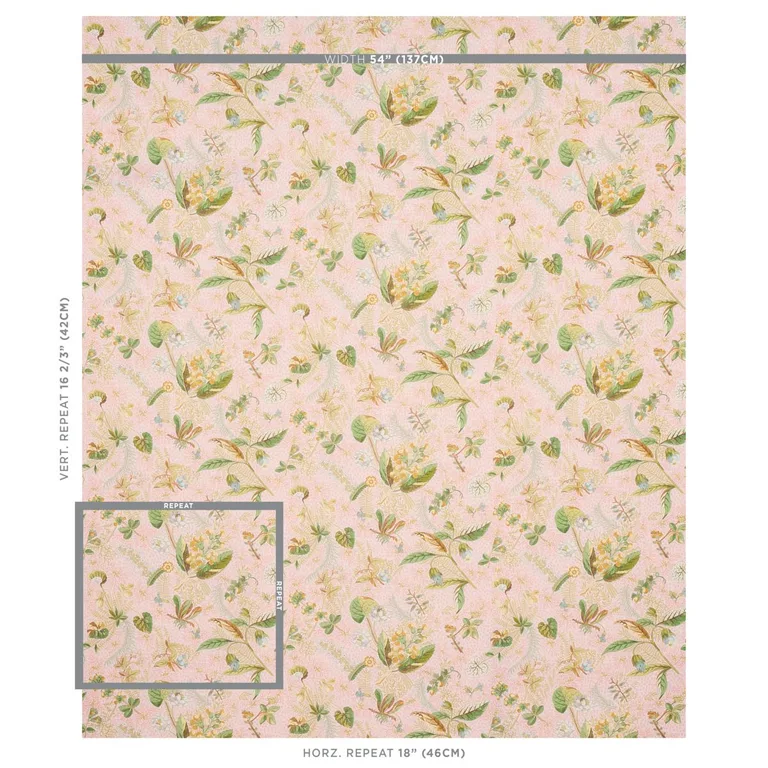 Schumacher 180092 Blackwell Linen Blush fabric swatch
