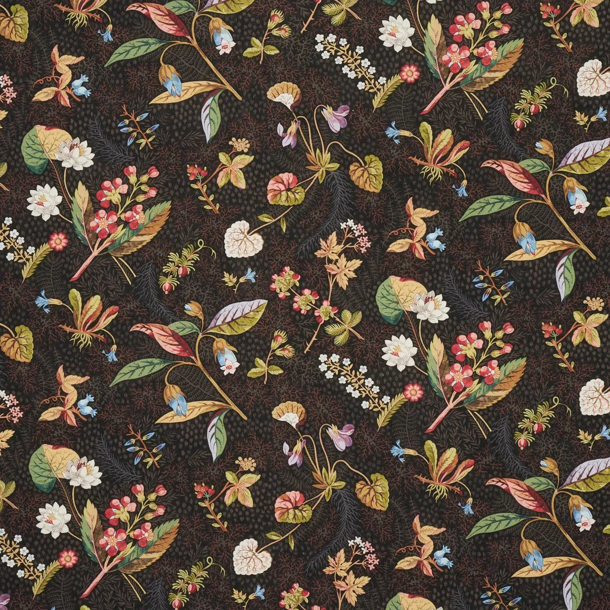 Schumacher 180090 Blackwell Linen Noir fabric swatch