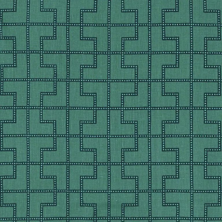 Schumacher 174046 Bleecker Peacock fabric swatch