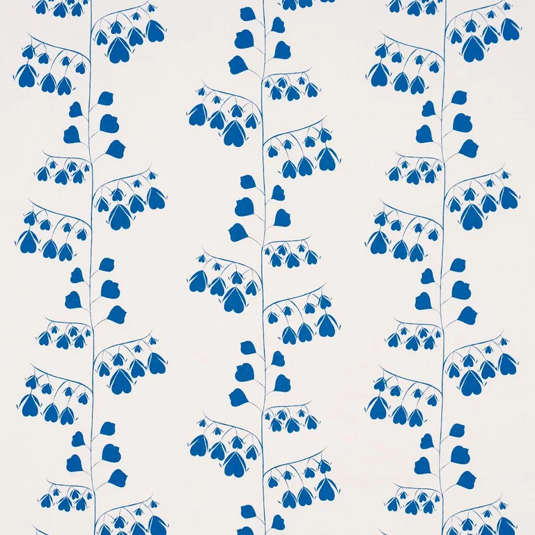Schumacher 181961 Bleeding Hearts Blue fabric swatch