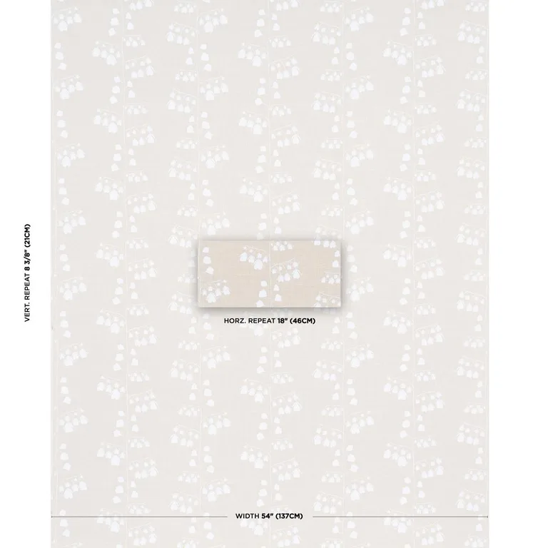 Schumacher 181962 Bleeding Hearts Neutral fabric swatch