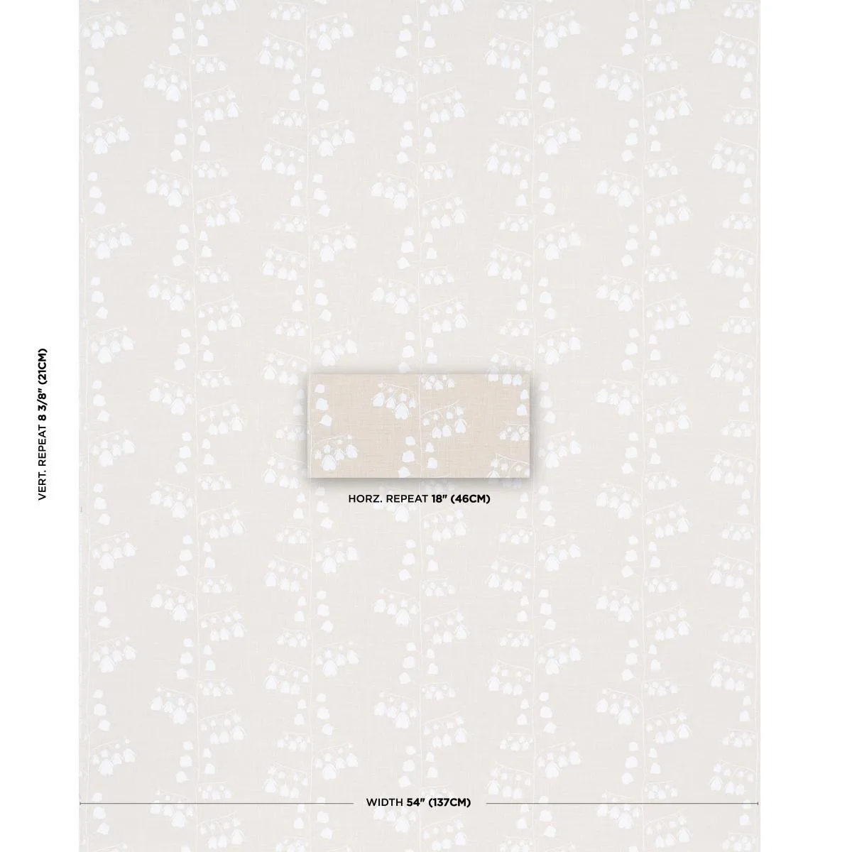 Schumacher 181962 Bleeding Hearts Neutral fabric swatch