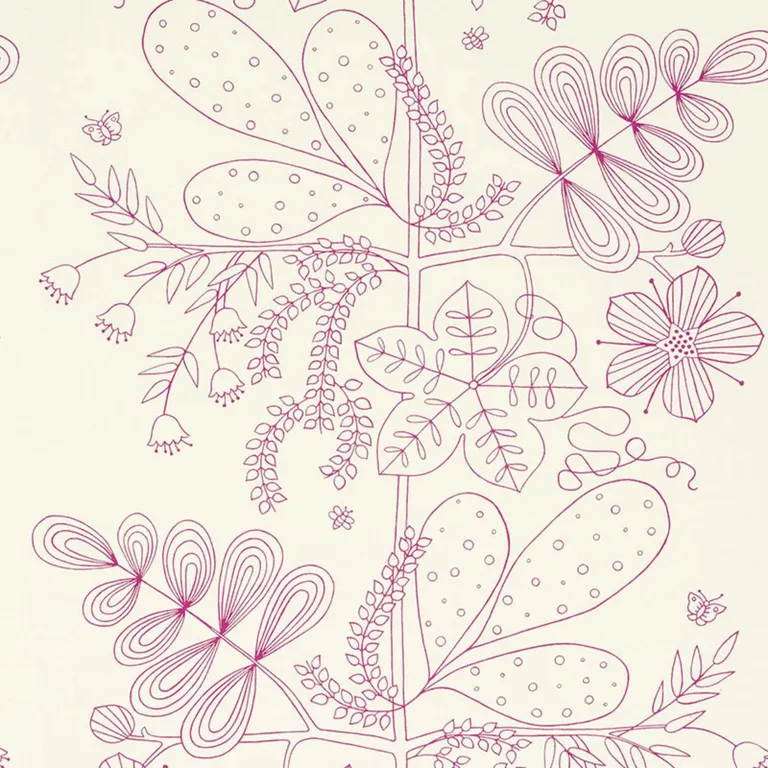 Schumacher 176202 Blommen Print Fuchsia fabric swatch