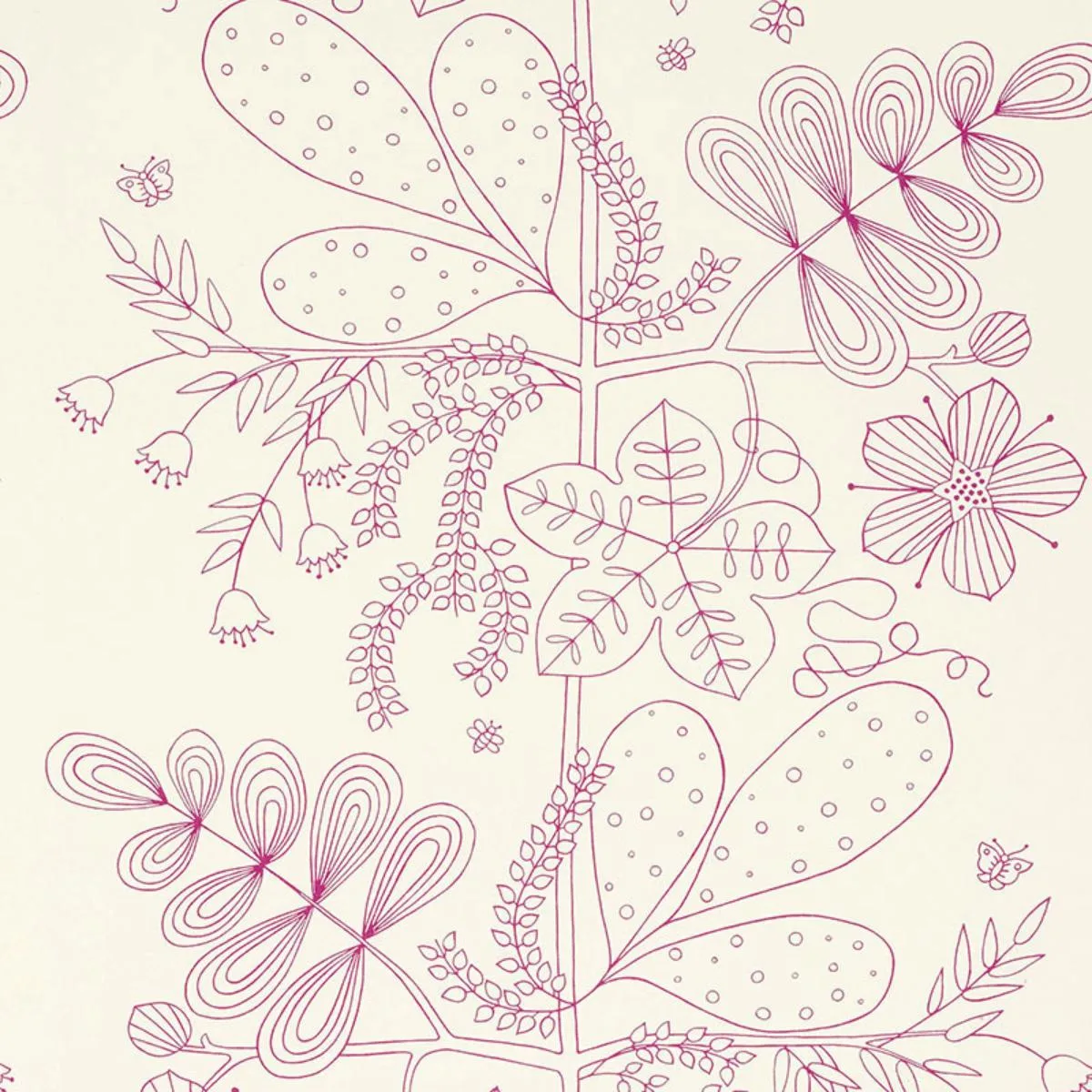 Schumacher 176202 Blommen Print Fuchsia fabric swatch