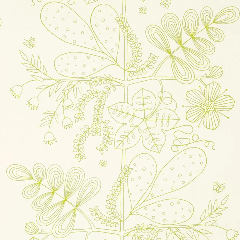 Schumacher 176200 Blommen Print Lime fabric swatch
