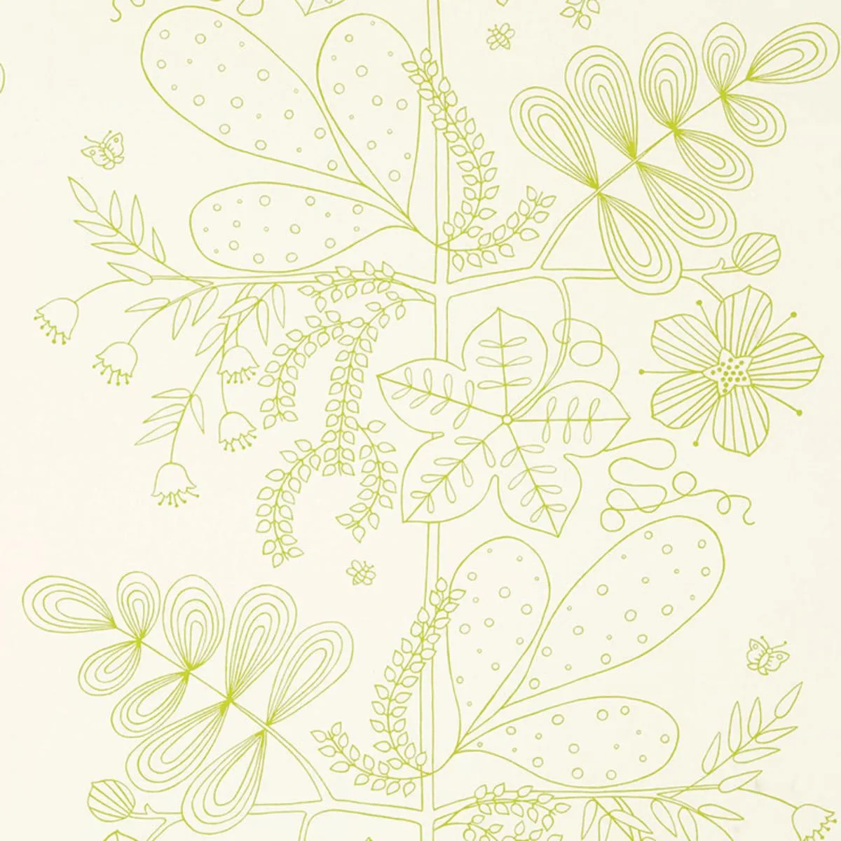 Schumacher 176200 Blommen Print Lime fabric swatch
