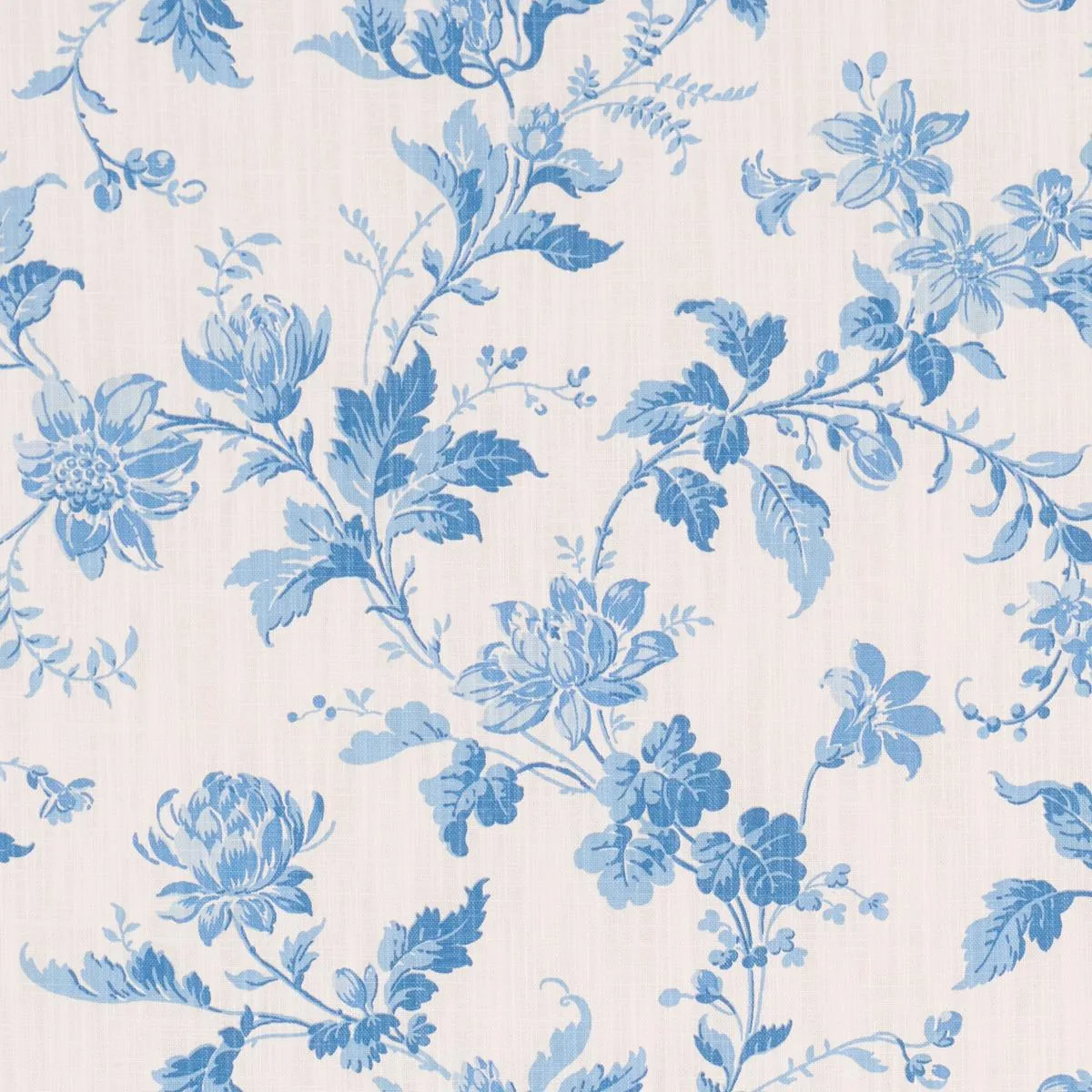 Schumacher 182941 Blomslinga Blue And White fabric swatch