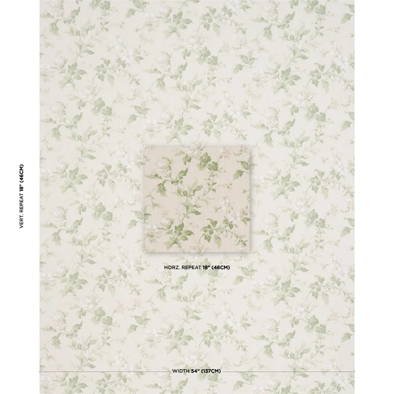 Schumacher 182940 Blomslinga Leaf fabric swatch