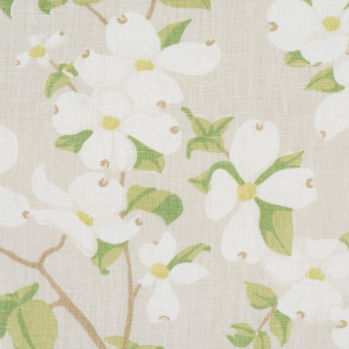 Schumacher 177414 Blooming Branch Dove fabric swatch
