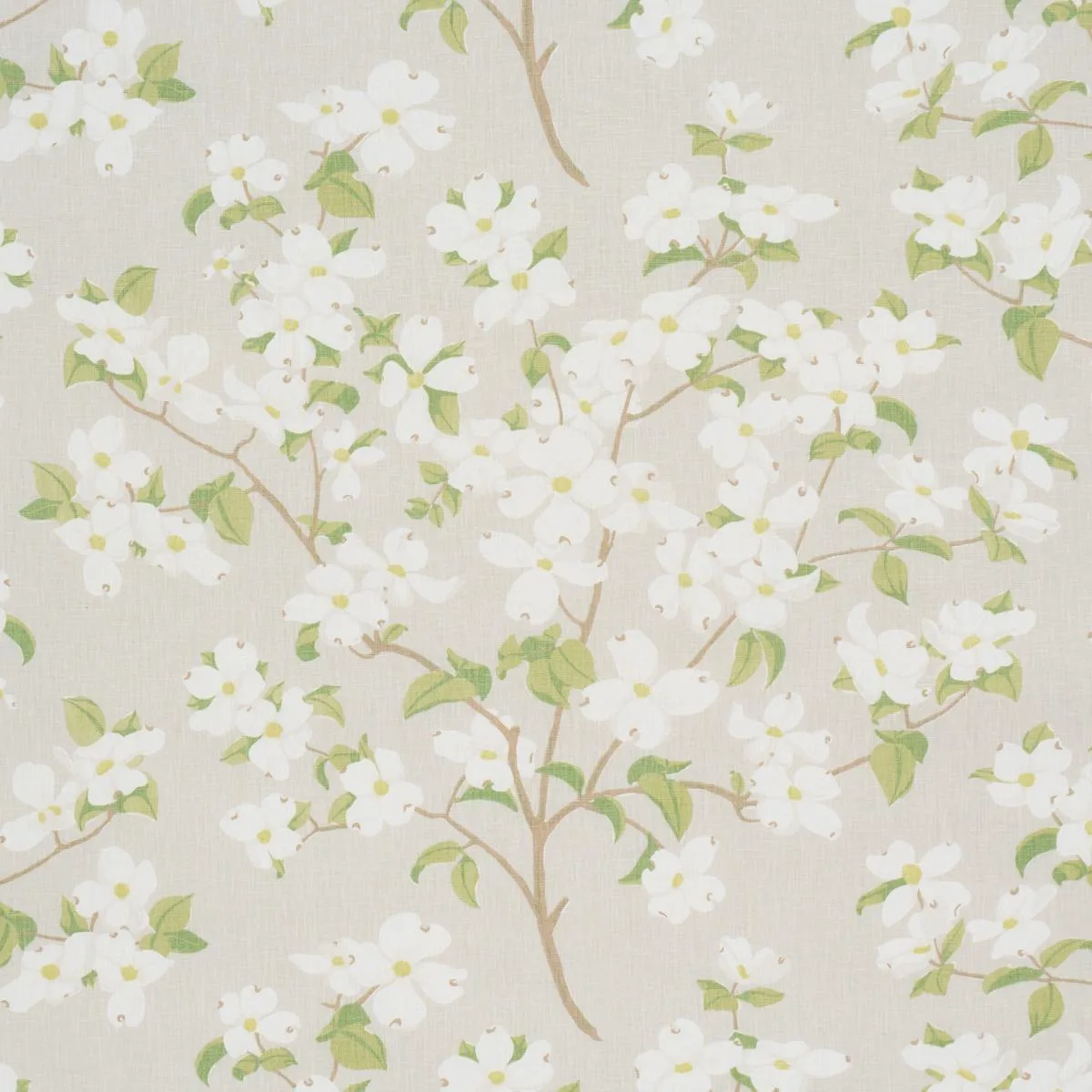 Schumacher 177414 Blooming Branch Dove fabric swatch