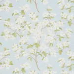Schumacher 177413 Blooming Branch Sky fabric swatch