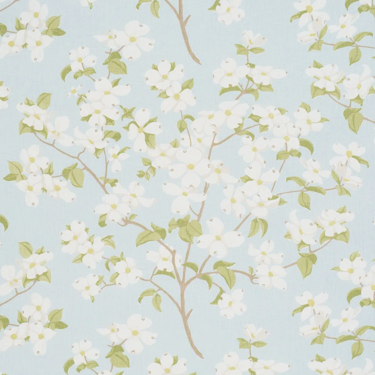 Schumacher 177413 Blooming Branch Sky fabric swatch