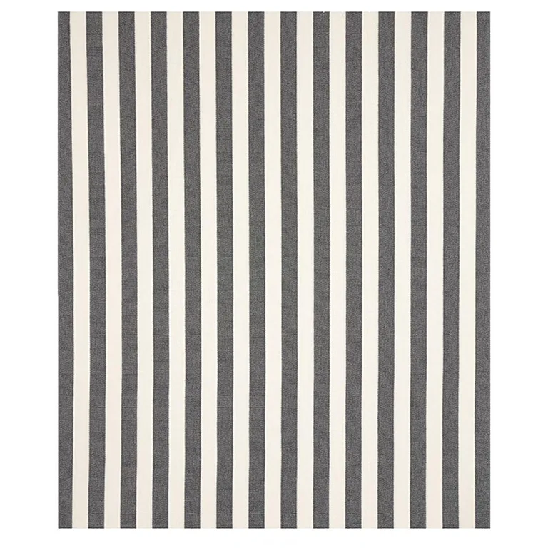 Schumacher 79054 Blumont Stripe Indoor/Outdoor Charcoal fabric swatch