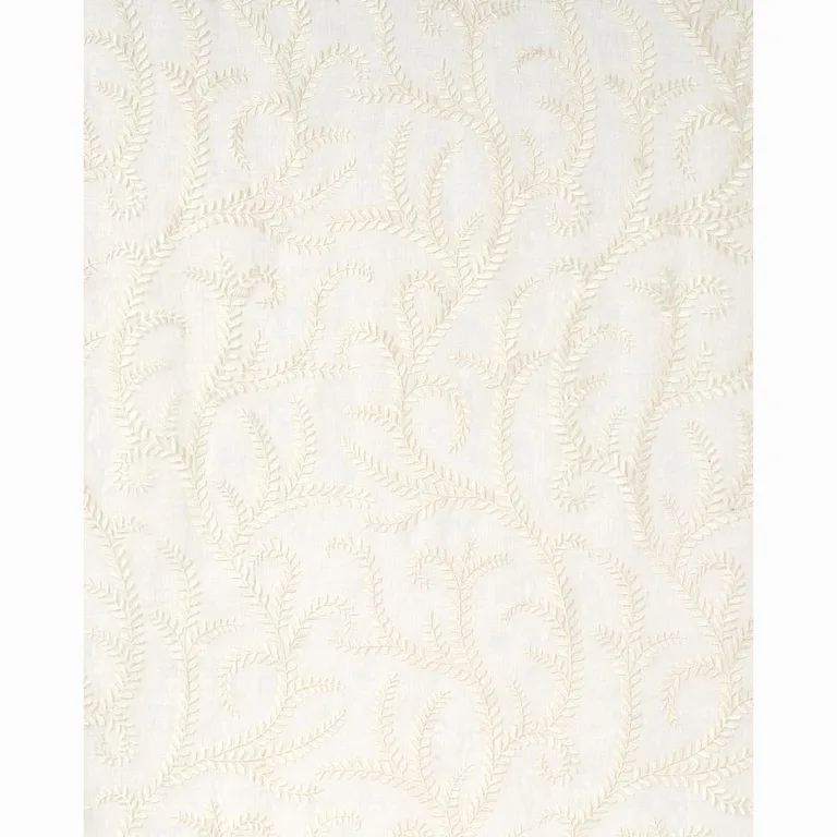 Schumacher 67760 Boboli Embroidered Sheer Ivory fabric swatch