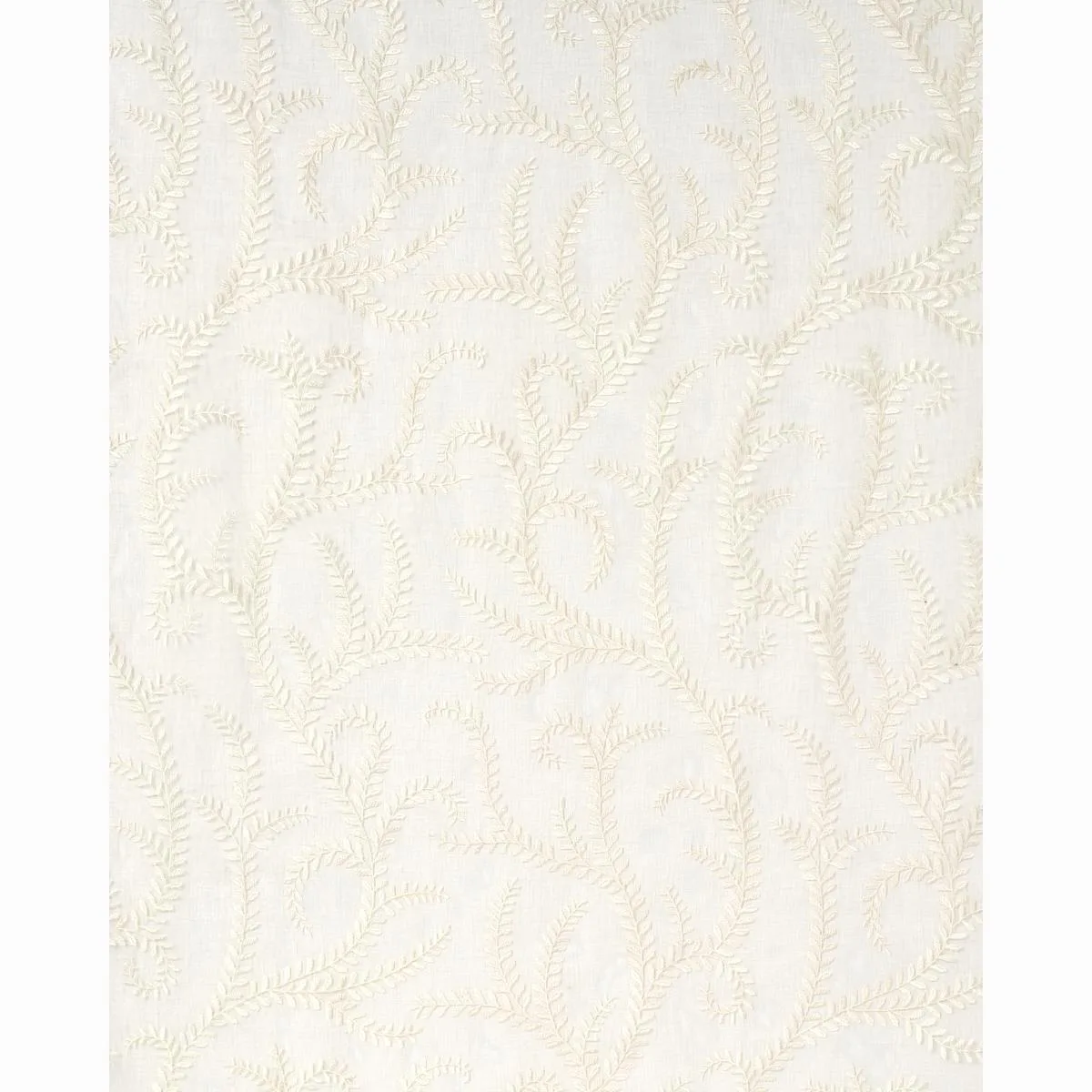 Schumacher 67760 Boboli Embroidered Sheer Ivory fabric swatch