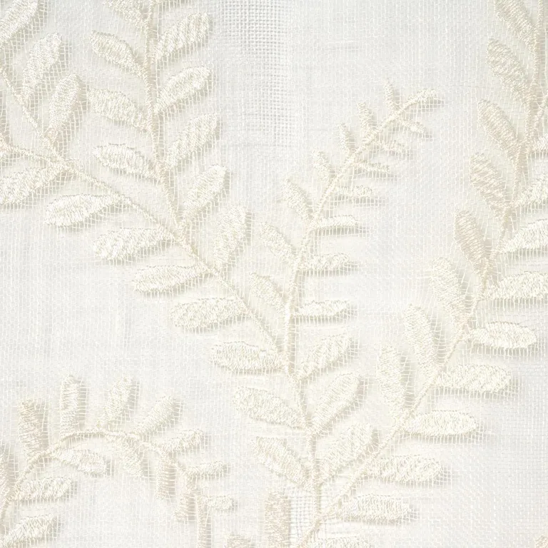 Schumacher 67760 Boboli Embroidered Sheer Ivory fabric swatch