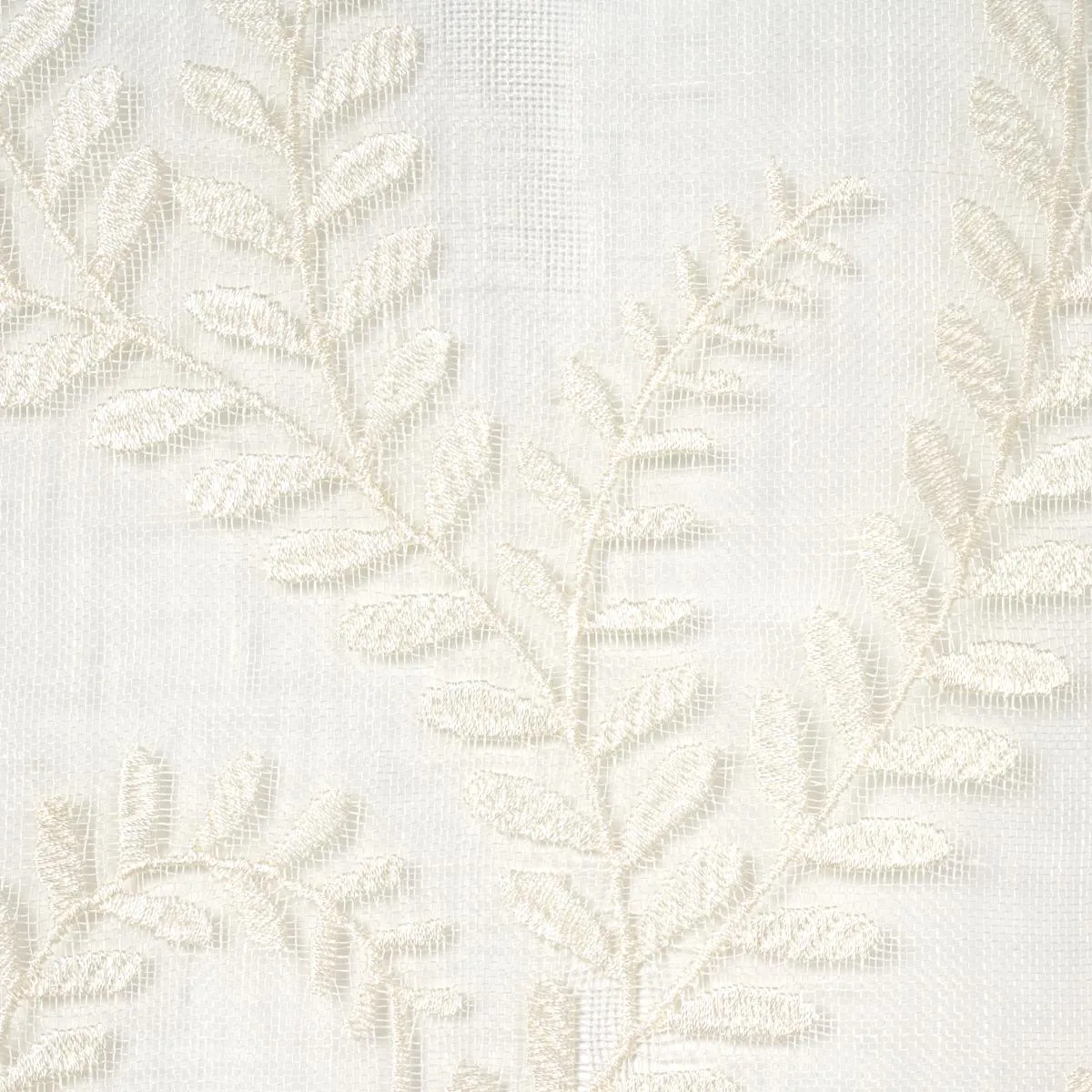 Schumacher 67760 Boboli Embroidered Sheer Ivory fabric swatch