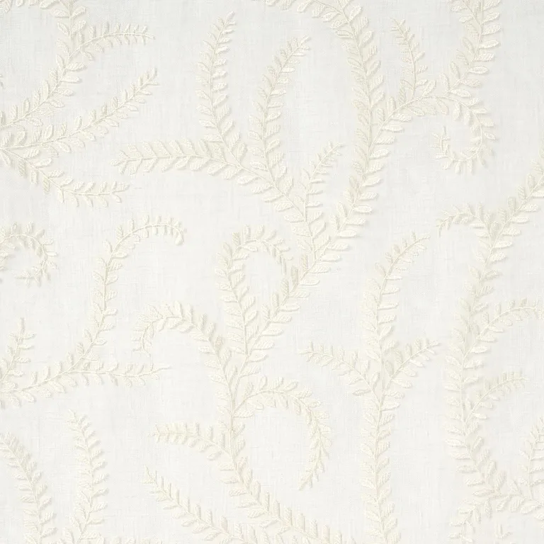 Schumacher 67760 Boboli Embroidered Sheer Ivory fabric swatch