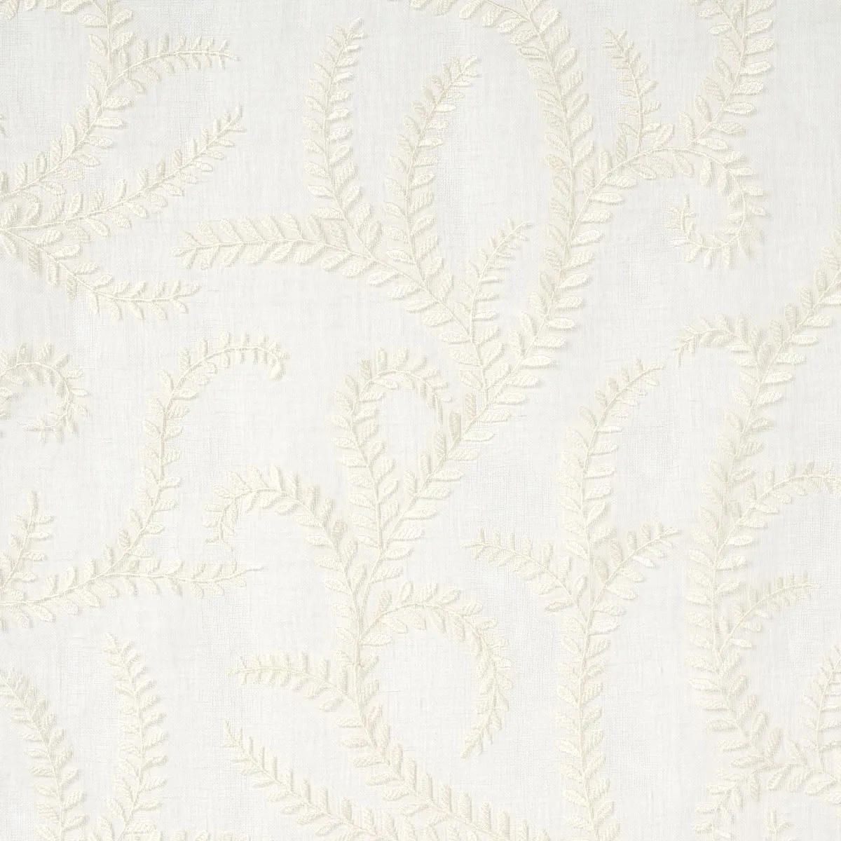 Schumacher 67760 Boboli Embroidered Sheer Ivory fabric swatch