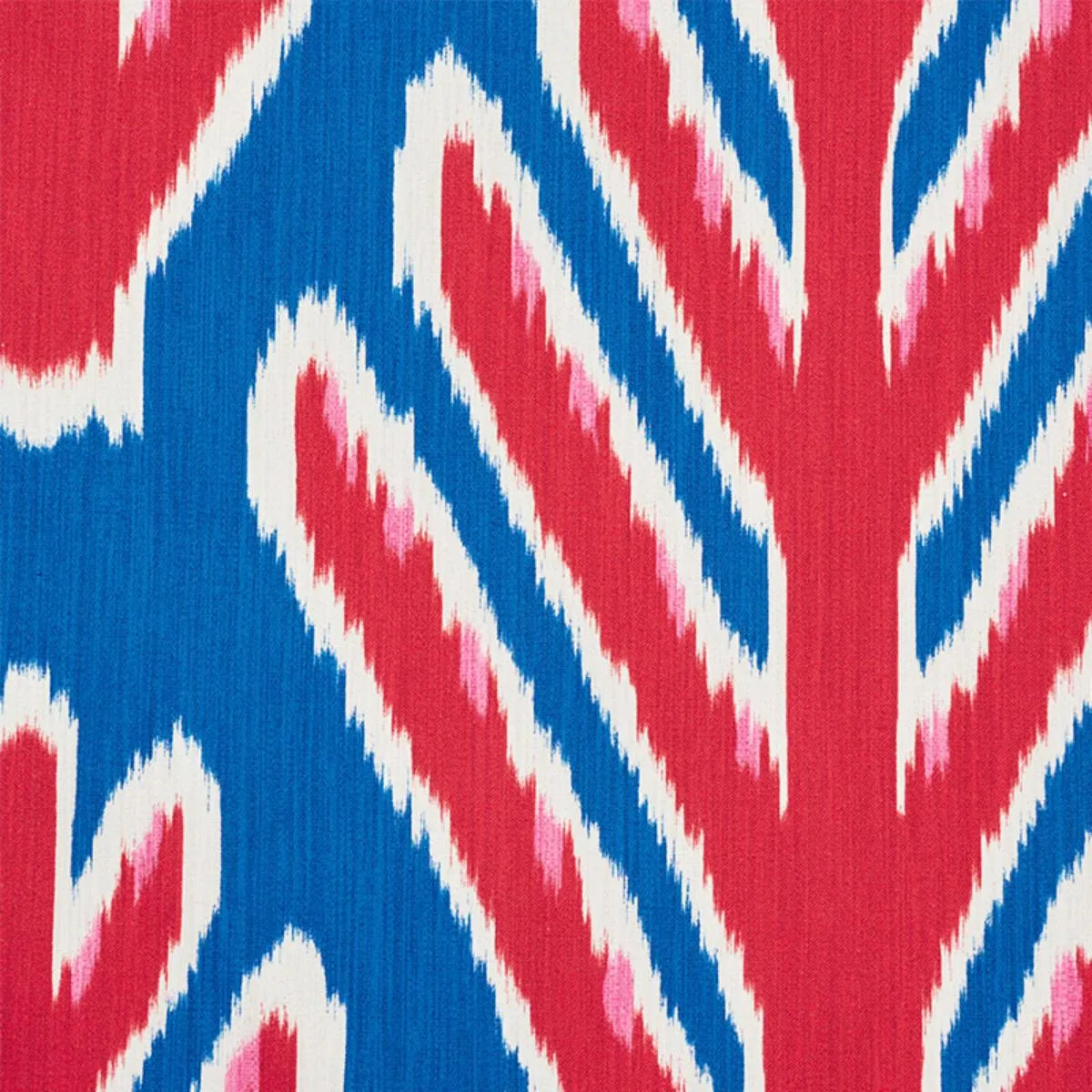 Schumacher 178561 Bodhi Tree Blue & Red fabric swatch