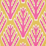 Schumacher 178560 Bodhi Tree Yellow & Pink fabric swatch