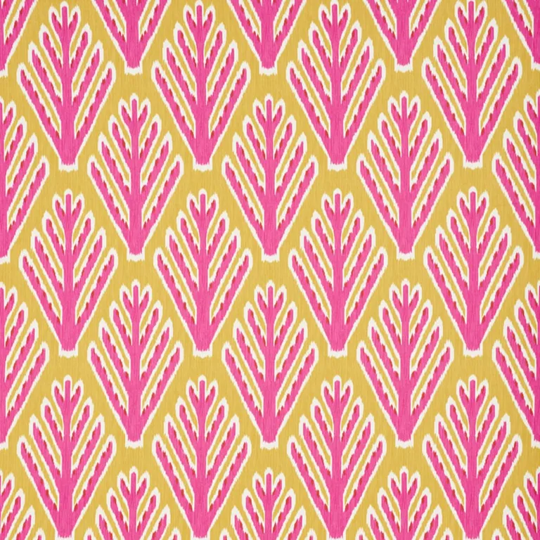 Schumacher 178560 Bodhi Tree Yellow & Pink fabric swatch