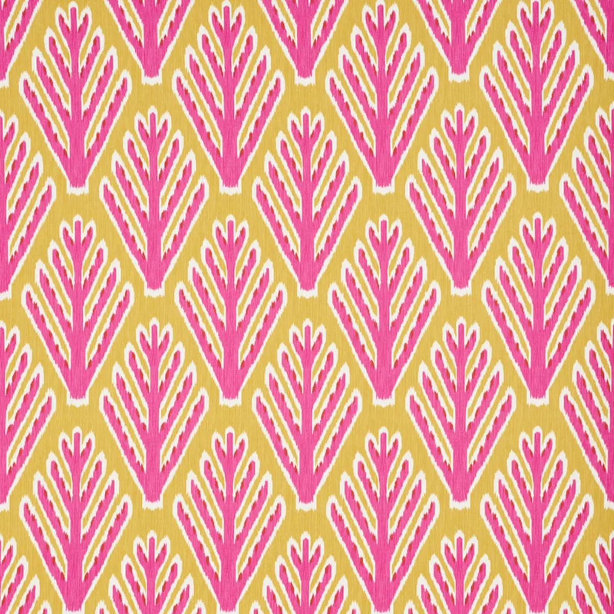 Schumacher 178560 Bodhi Tree Yellow & Pink fabric swatch