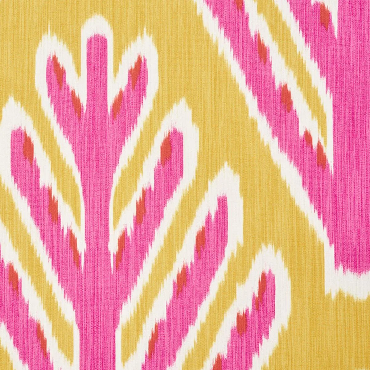 Schumacher 178560 Bodhi Tree Yellow & Pink fabric swatch