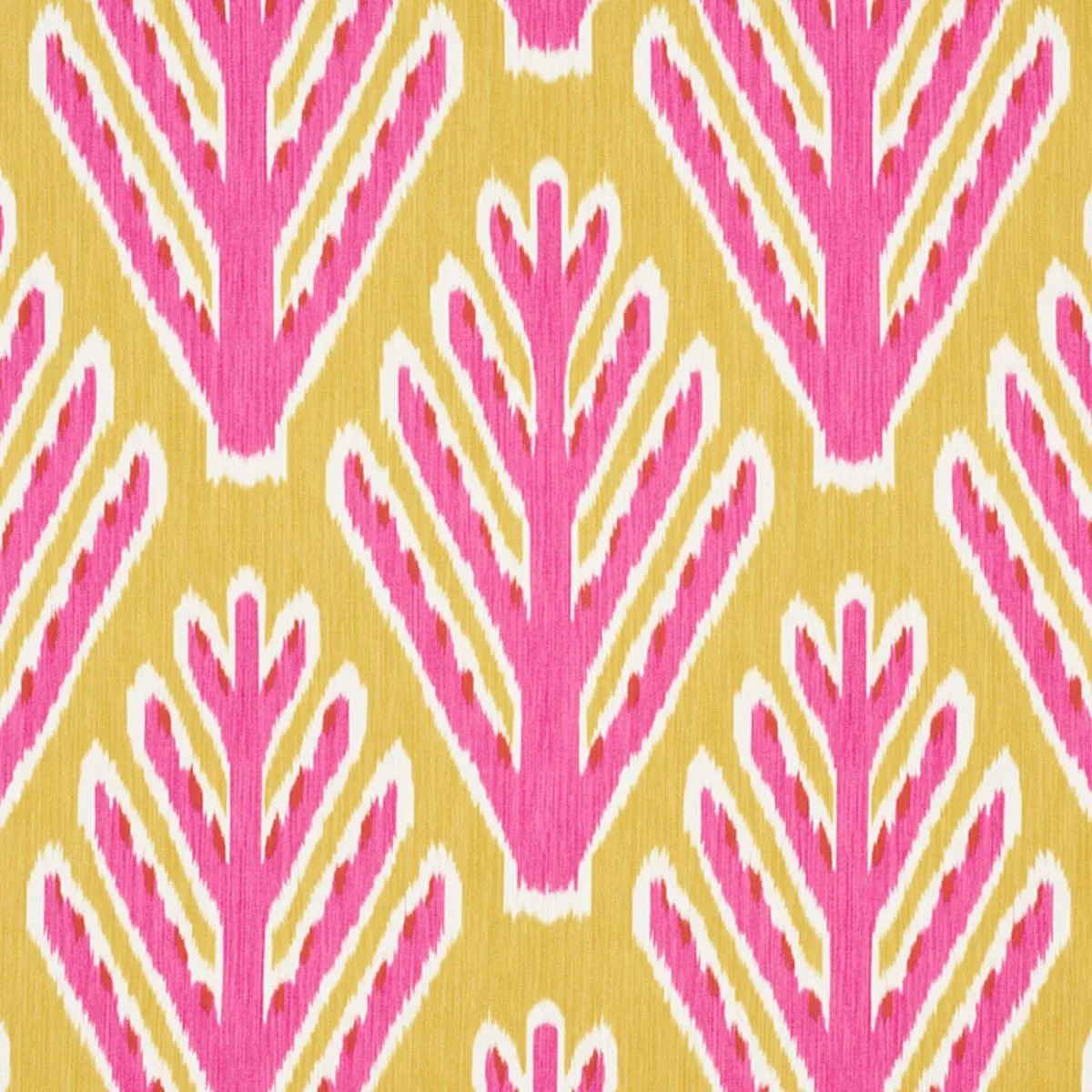 Schumacher 178560 Bodhi Tree Yellow & Pink fabric swatch