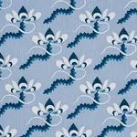 Schumacher 182611 Bombay Rainbow Bleu fabric swatch