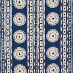 Schumacher 175841 Bora Bora Print Marine fabric swatch