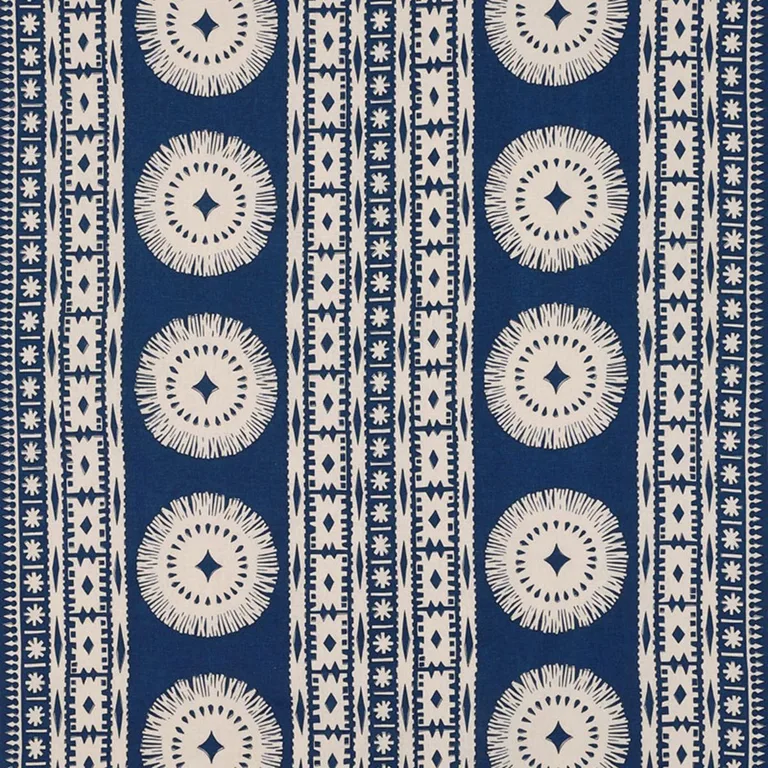 Schumacher 175841 Bora Bora Print Marine fabric swatch