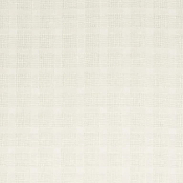 Schumacher 16611 Borealis Check Sheer Champagne fabric swatch