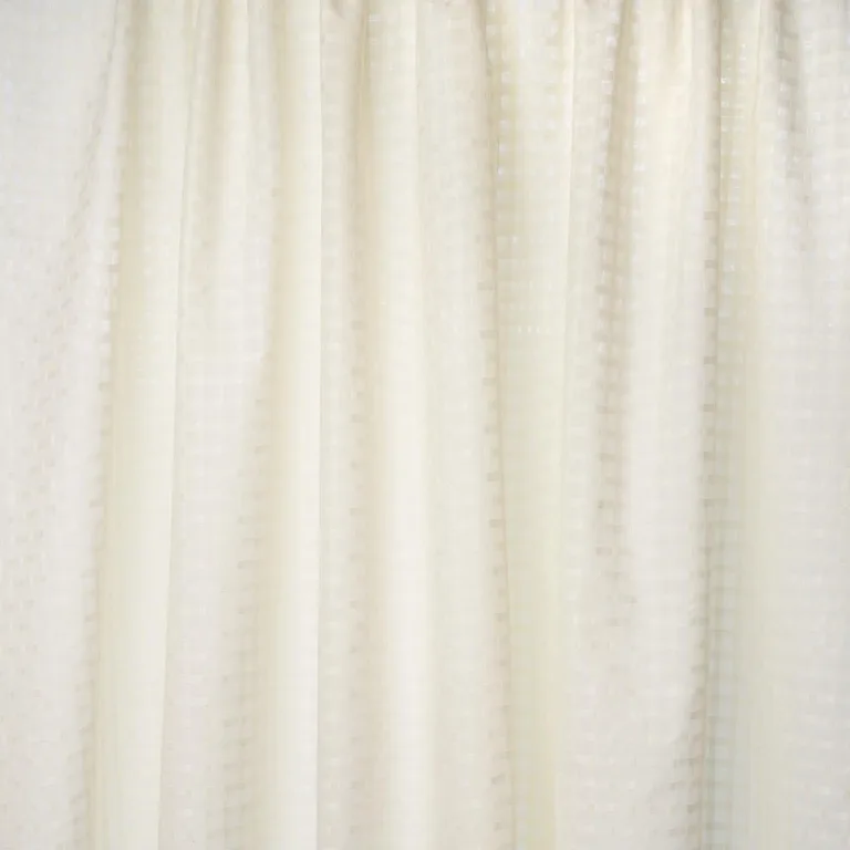 Schumacher 16611 Borealis Check Sheer Champagne fabric swatch