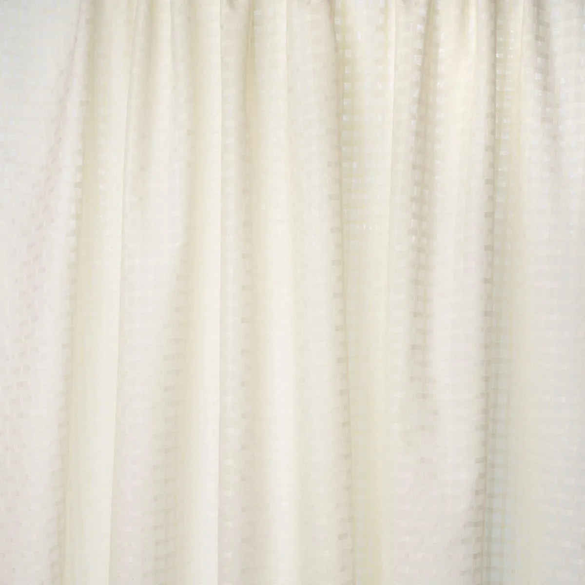 Schumacher 16611 Borealis Check Sheer Champagne fabric swatch