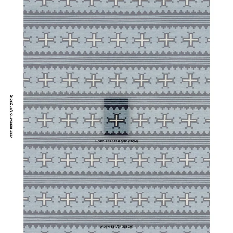 Schumacher 87011 Born For Water Sky fabric swatch