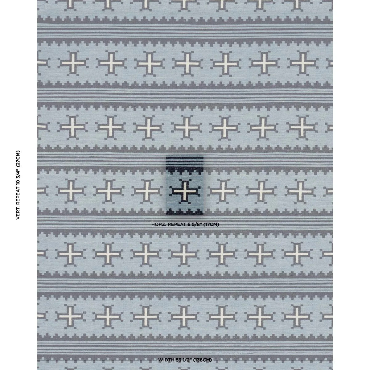 Schumacher 87011 Born For Water Sky fabric swatch